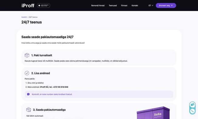 iProff: Pakiautomaadiga saatmine