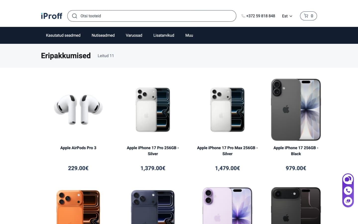 iProff Shopi eripakkumised ja peamised tootekategooriad